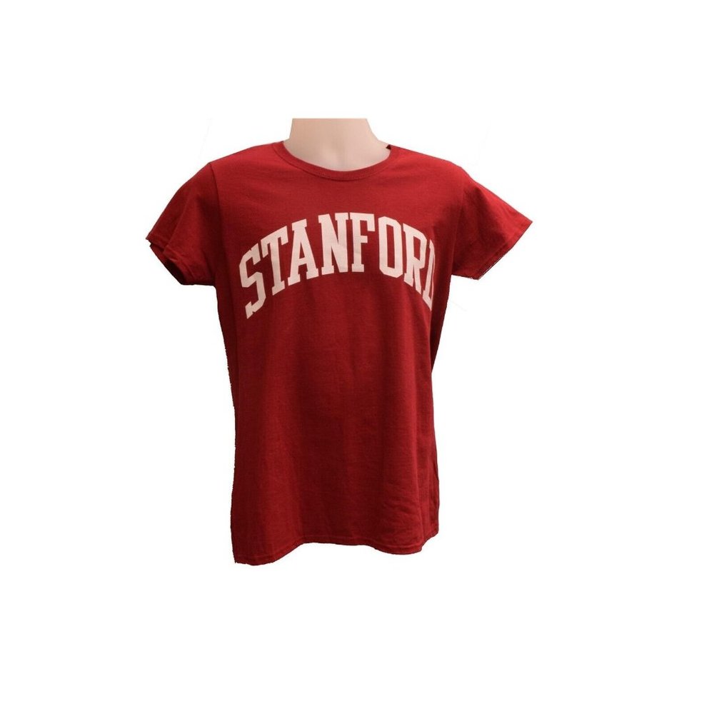 Stanford University Women's Classic Short Sleeve Red Crew Neck T Shirt L NEW